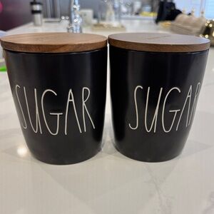 Rae Dunn Sugar Canisters with Wooden Lids